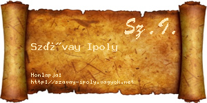 Szávay Ipoly névjegykártya